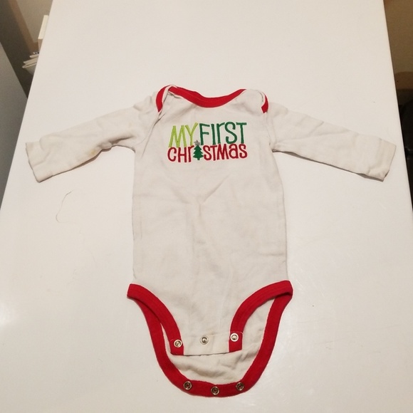 6 month MY FIRST CHRISTMAS one piece snap crotch - Picture 1 of 4
